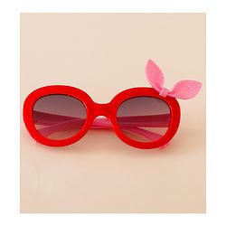 Babyhug Solid Coloured Sunglasses With Bow Applique - Black & Red