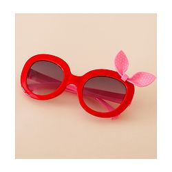 Babyhug Solid Coloured Sunglasses With Bow Applique - Black & Red