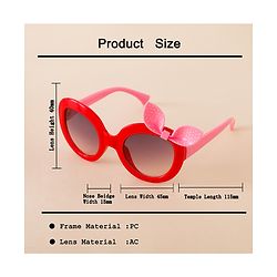 Babyhug Solid Coloured Sunglasses With Bow Applique - Black & Red