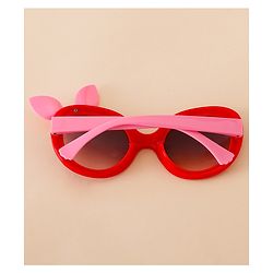 Babyhug Solid Coloured Sunglasses With Bow Applique - Black & Red