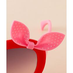 Babyhug Solid Coloured Sunglasses With Bow Applique - Black & Red