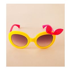 Babyhug Solid Coloured Sunglasses With Bow Applique - Black & Red