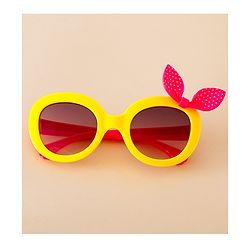 Babyhug Solid Coloured Sunglasses With Bow Applique - Black & Red