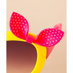 Babyhug Solid Coloured Sunglasses With Bow Applique - Black & Red