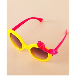 Babyhug Solid Coloured Sunglasses With Bow Applique - Black & Red