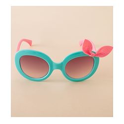 Babyhug Solid Coloured Sunglasses With Bow Applique - Black & Red