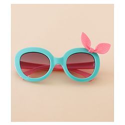 Babyhug Solid Coloured Sunglasses With Bow Applique - Black & Red