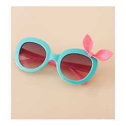 Babyhug Solid Coloured Sunglasses With Bow Applique - Black & Red