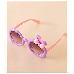 Babyhug Solid Coloured  Sunglasses With Applique - Purple