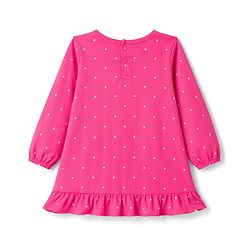 Babyhug 100% Cotton Knit Full Sleeves Nighty With Text Print - Pink