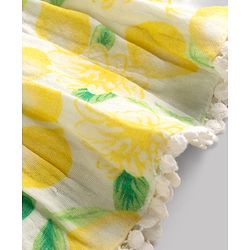 Babyhug Rayon Woven Frill Sleeves Floral Printed Frock with Bow Applique- Yellow & White