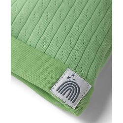 Babyhug 100% Cotton Interlock Knit Cap With Rainbow Applique White & Green Pack of 2 - Diameter 15
