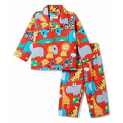 Babyhug 100% Cotton Knit Full Sleeves Shirt & Pyjama Night Suit Co-ords With Animal Print - Red