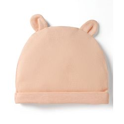 Babyhug 100% Cotton Interlock Knit Cap With Ear Applique Pack of 2 Light Blue & Orange - Diameter 15 cm
