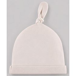 Babyhug 100% Cotton Interlock Knit Cap With Bow Embroidery Pink- Diameter 15 cm
