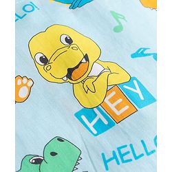 Babyhug 100% Cotton Knit Full Sleeves Shirt & Pyjama Night Suit with Dino Print - Blue