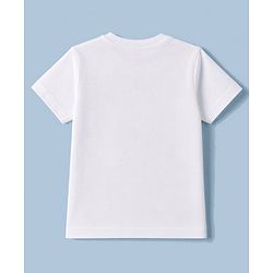 Babyhug 100% Cotton Single Jersey Knit Half Sleeves T-Shirt & Shorts With Animal Print - White