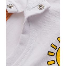 Babyhug 100% Cotton Single Jersey Knit Half Sleeves T-Shirt & Shorts With Animal Print - White
