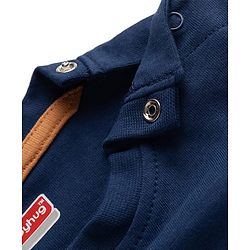 Babyhug 100% Cotton Single Jersey Knit Half Sleeves T-Shirt & Shorts Set With Bear Print - Navy Blue & Brown
