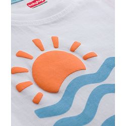 Babyhug 100% Cotton Knit Half Sleeves Sea Life Printed T-Shirt & Shorts Set - White & Light Blue