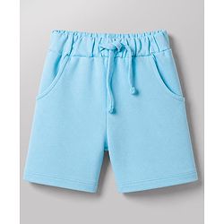 Babyhug 100% Cotton Knit Half Sleeves Sea Life Printed T-Shirt & Shorts Set - White & Light Blue