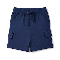 Babyhug 100% Cotton Single Jersey Knit Half Sleeves T-Shirt With Text Print & Shorts With Cargo Pockets - Blue