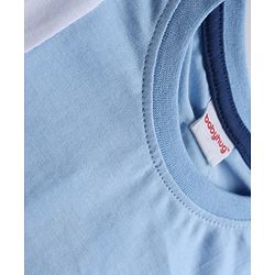 Babyhug 100% Cotton Single Jersey Knit Half Sleeves T-Shirt With Text Print & Shorts With Cargo Pockets - Blue