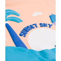 Babyhug 100% Cotton Single Jersey Knit Half Sleeves T-Shirt & Shorts With Tropical Print - Orange