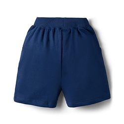 Babyhug Single Jersey Knit Half Sleeves Striped T-Shirt & Shorts Set Car Print -  Blue