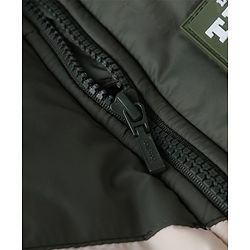 Babyhug Woven Hooded Jacket with Full Sleeves and Tiger Patch in Olive Green for 2-3 Years