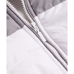 Babyhug Woven Full Sleeves Padded Jacket with Detachable Hood - White & Grey
