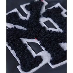 Babyhug Woven Hooded Jacket with Full Sleeves and Ny Applique - Navy Blue