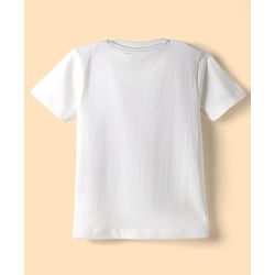 Babyhug Single Jersey Knit Half Sleeves Beach Theme Printed T-Shirt & Shorts Set - White & Blue