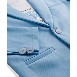 Babyhug Knit Full Sleeves Solid Blazer With Printed T-Shirt - Blue