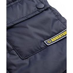 Babyhug Woven Full Sleeves Padded Quilted Jacket with Detachable Hood - Navy Blue
