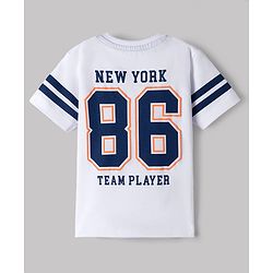 Babyhug 100% Cotton Single Jersey Knit Half Sleeves Front & Back Text Printed T-Shirt & Shorts Set - White