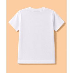 Babyhug 100% Cotton Single Jersey Knit Half Sleeves T-Shirt & Shorts With Teddy Bear Print - White