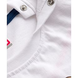 Babyhug 100% Cotton Single Jersey Knit Half Sleeves T-Shirt & Shorts With Teddy Bear Print - White