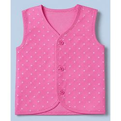 Babyhug 100% Cotton Cambric Knit Sleeveless Front Open Jhablas With Strawberry Floral Print Pack of 3 - Pink , Yellow White