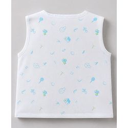 Babyhug 100% Cotton Cambric Woven Front Open Sleeveless Jhablas with Moon Star Cloud Pack of 3 - Light Blue, Light Green, Light Pink
