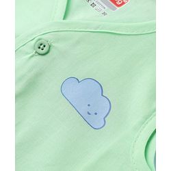 Babyhug 100% Cotton Cambric Woven Front Open Sleeveless Jhablas with Moon Star Cloud Pack of 3 - Light Blue, Light Green, Light Pink