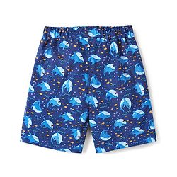 Babyhug Tafetta Water Repellant Shark Printed Swimming Trunk - Navy Blue