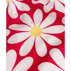Babyhug Sleeveless Floral Printed Water Repellant V Cut Swimsuit - Red