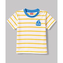 Babyhug 100% Cotton Knit T-Shirts with Graphics Half Sleeves Yellow 0-3 Months Pack of 3