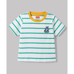 Babyhug 100% Cotton Knit T-Shirts with Graphics Half Sleeves Yellow 0-3 Months Pack of 3