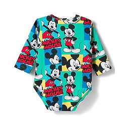 Babyhug Disney Interlock Knit Full Sleeves Onesies with Mickey Mouse Print Pack of 2 - Aqua