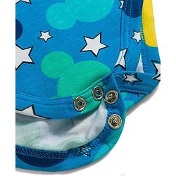 Babyhug Disney Interlock Knit Full Sleeves Onesies with Mickey Mouse Print Pack of 2 - Aqua