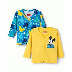 Babyhug Disney 100% Cotton Knit Full Sleeves Jhablas With Micky Mouse Graphics Pack Of 2 - Multicolor
