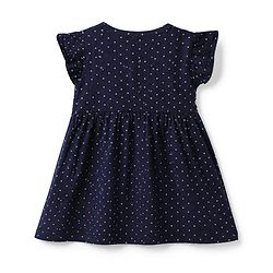 Babyhug Cotton Single Jersey Knit Knee Length Frock with Half Sleeves and Hearts Print Pack of 2 - Pink Navy Blue