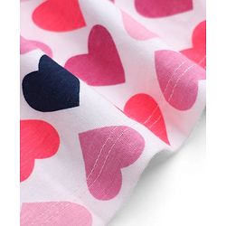Babyhug Cotton Single Jersey Knit Knee Length Frock with Half Sleeves and Hearts Print Pack of 2 - Pink Navy Blue